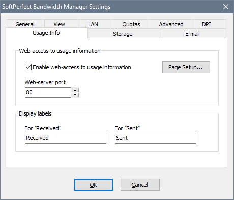 Setting up usage web-access - selecting port