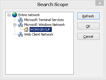 Search scope window