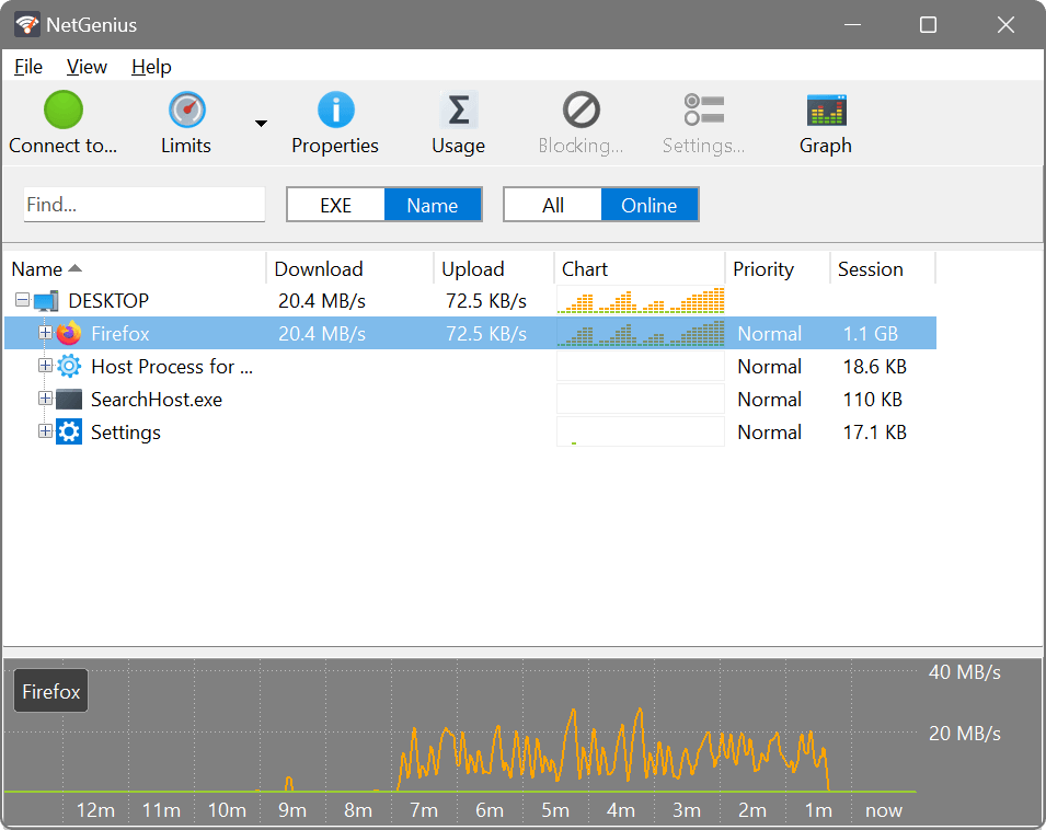 NetGenius main window