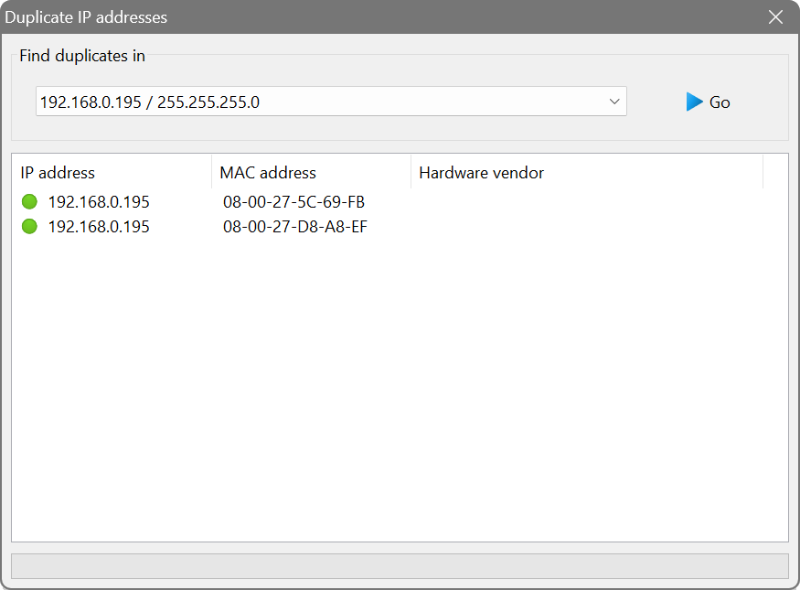 Duplicate IP address detection