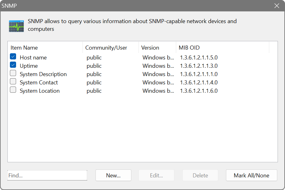 Remote SNMP items