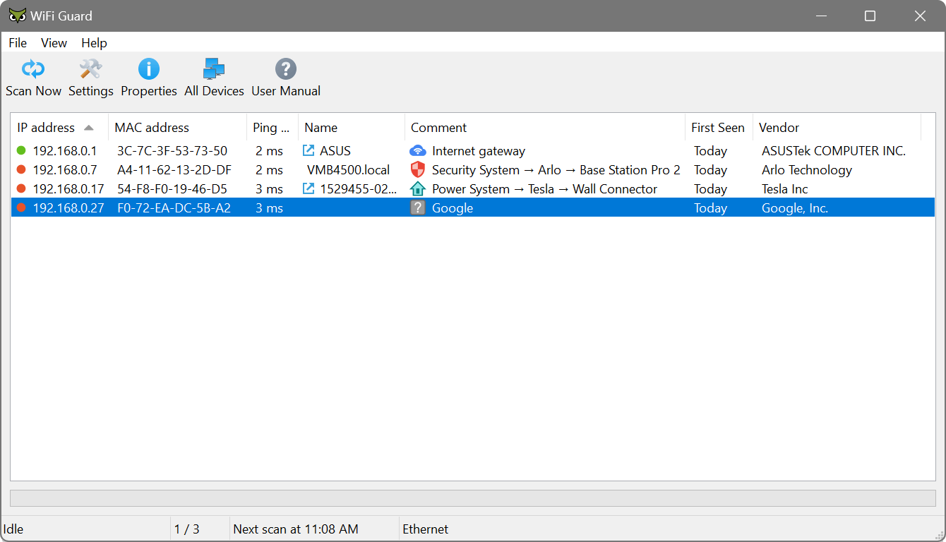 WiFi Guard running on Windows