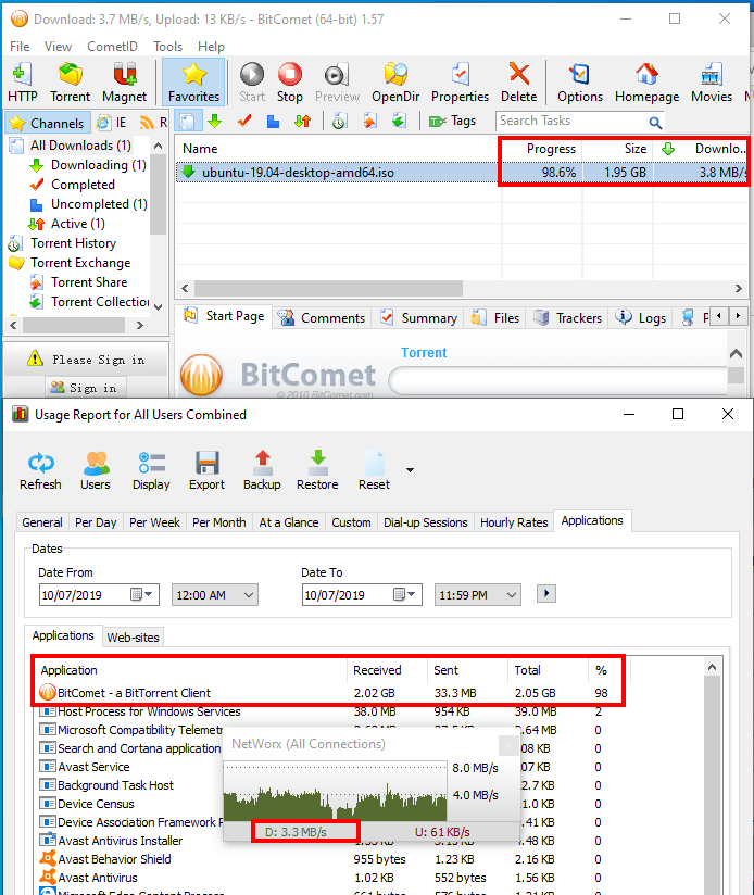 BitComet traffic is not recorded when 