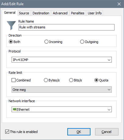 Add/Edit Rule window