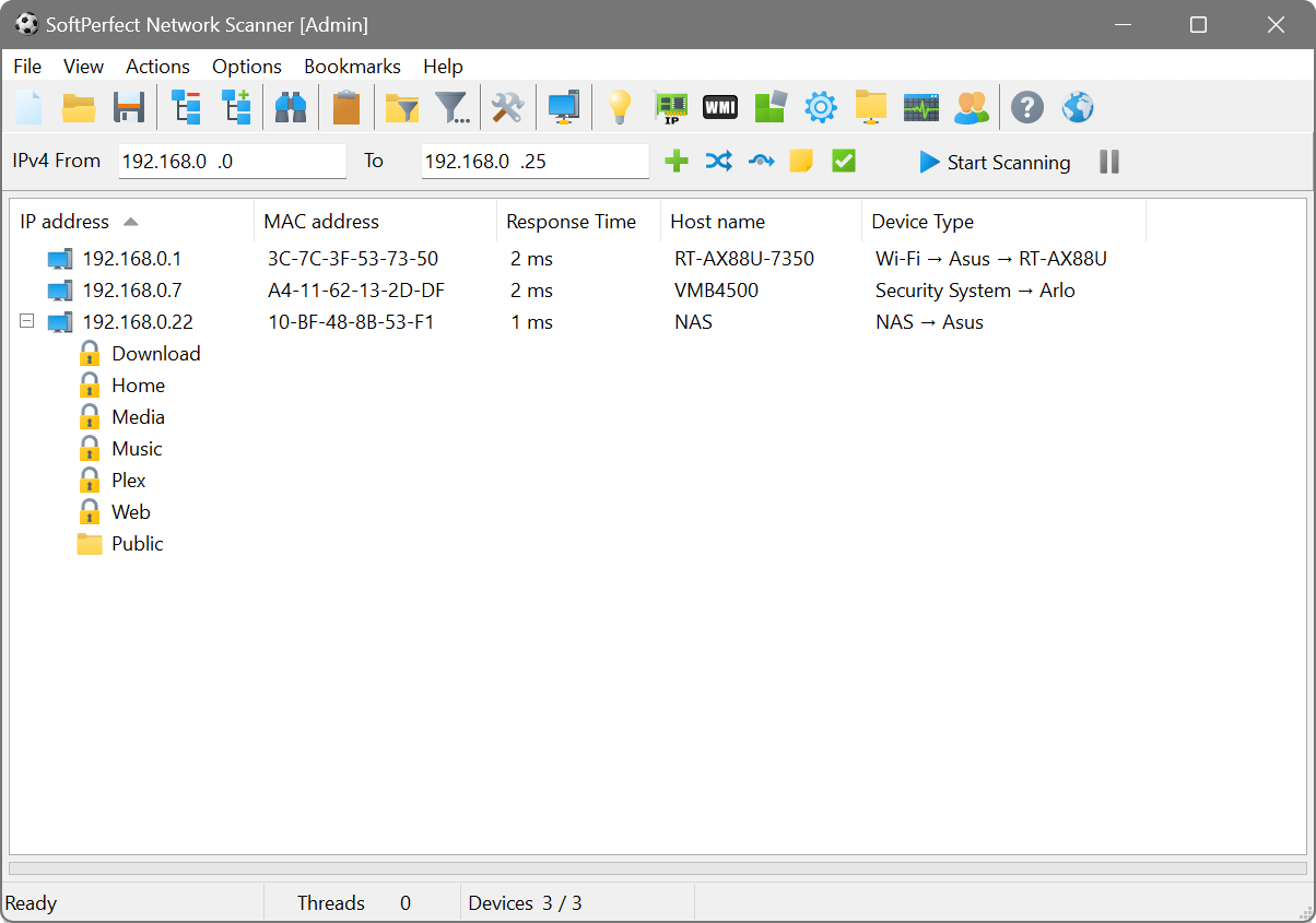 SoftPerfect Network Scanner screenshot