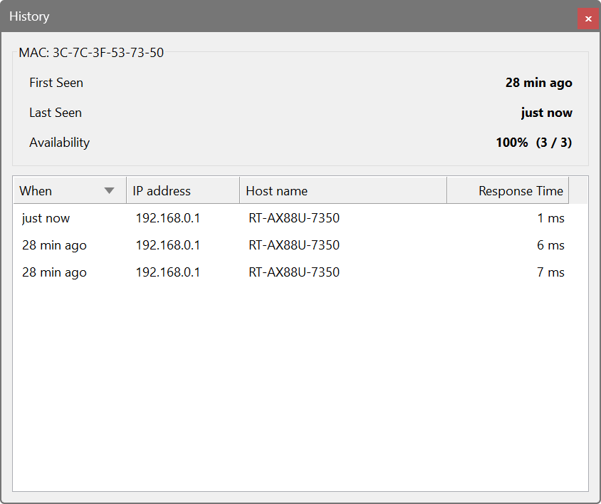 Per-device history viewer
