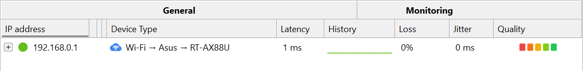 Monitoring columns in the scan results