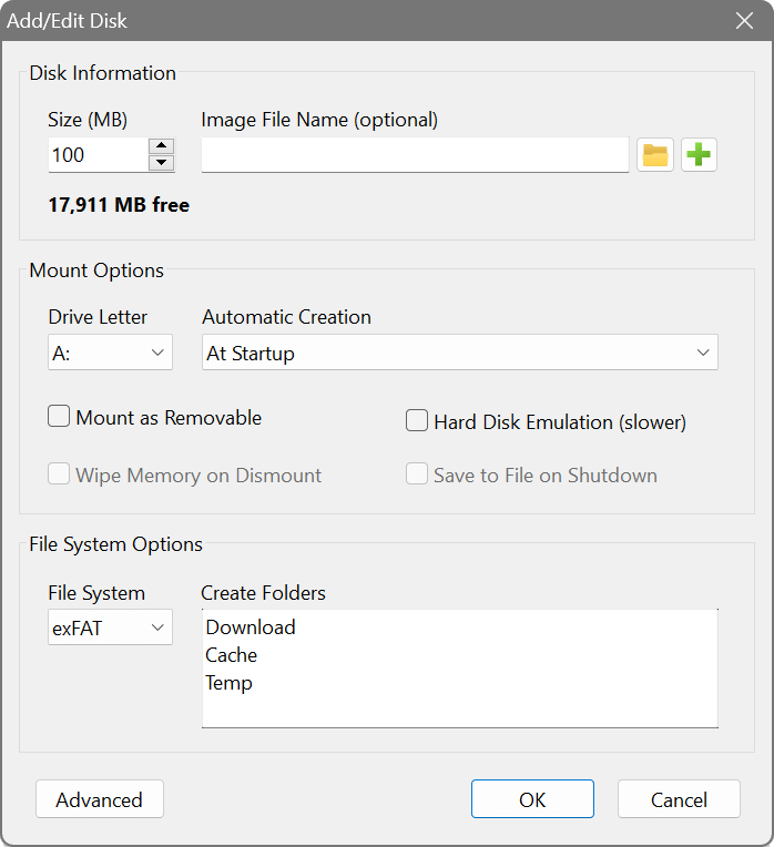 برنامج SoftPerfect RAM Disk لزيادة مساحة الرامات Scr_add_disk