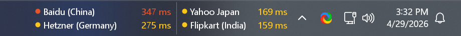 Ping Monitor taskbar widget — wide layout